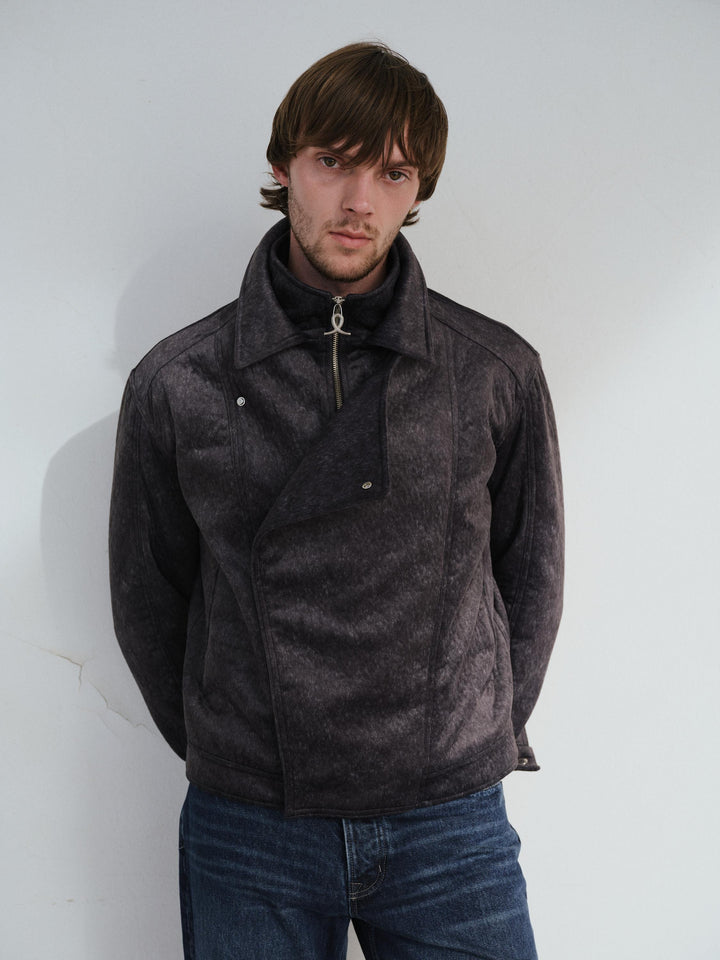 Giesto Veste en suède anthracite à fermeture asymétrique - Anthracite
