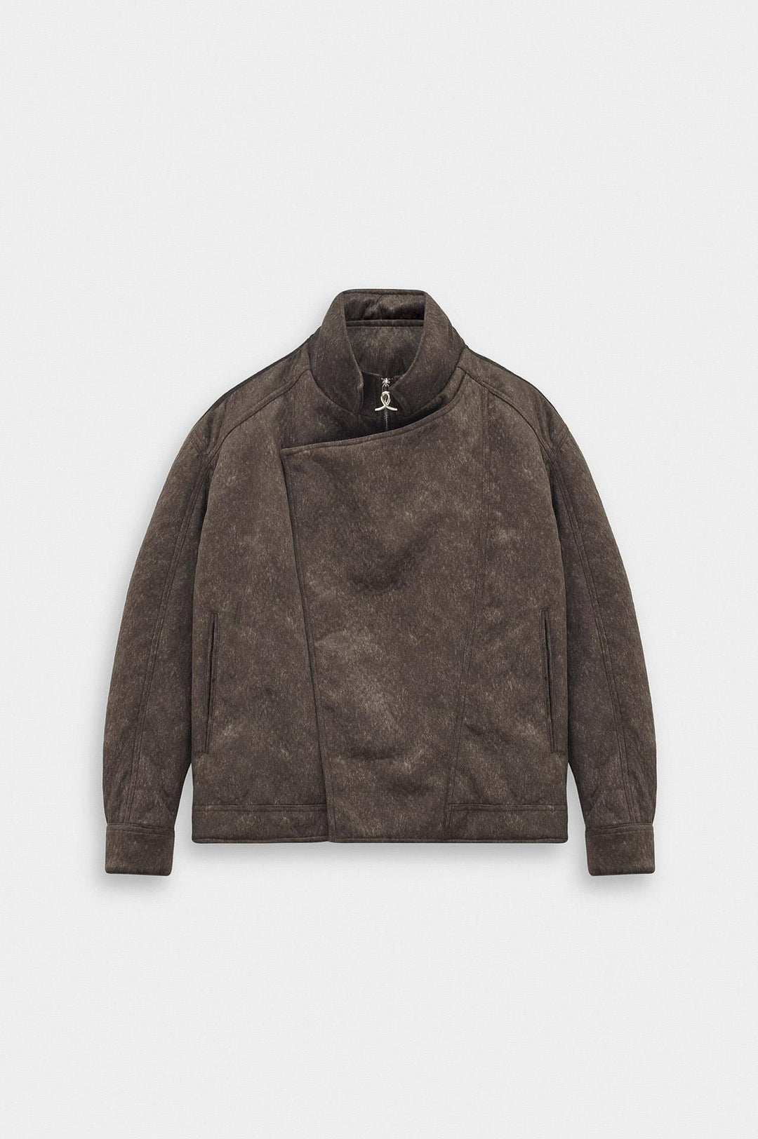 Giesto Veste en suède marron à fermeture asymétrique - Marron