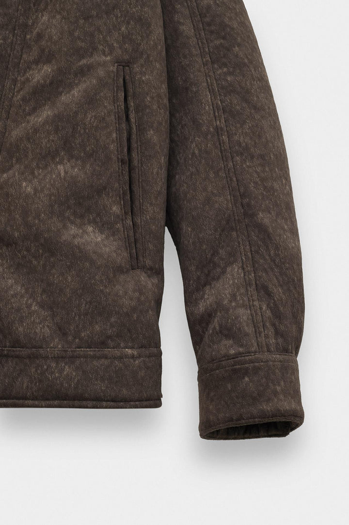 Giesto Veste en suède marron à fermeture asymétrique - Marron