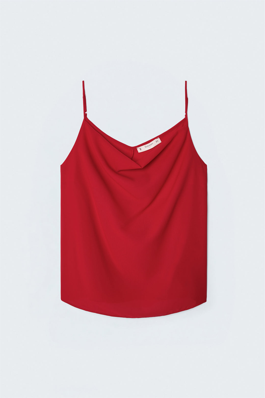 Sateen Blouse Débardeur Col Dégagé - Rouge