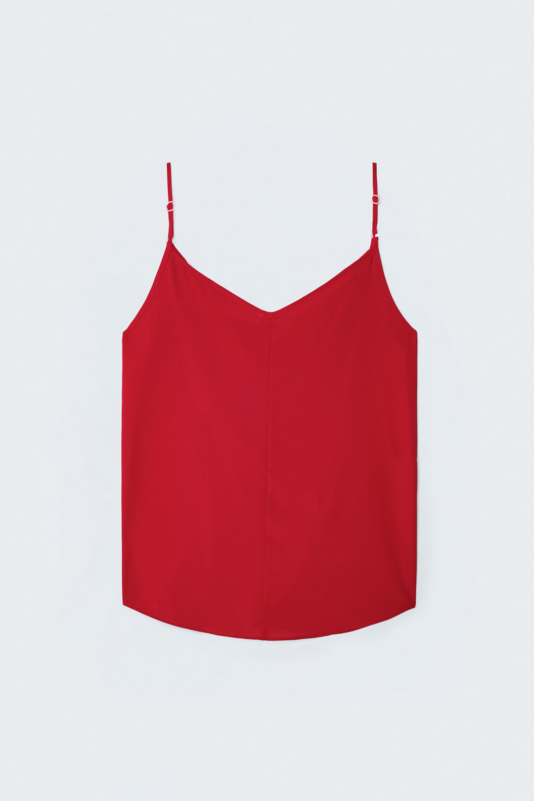 Sateen Blouse Débardeur Col Dégagé - Rouge