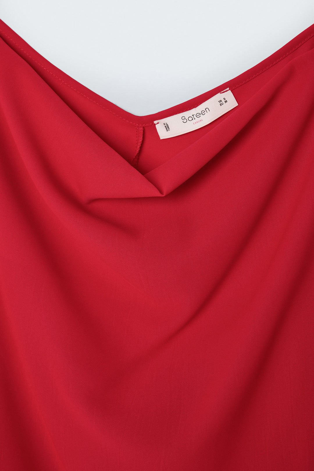 Sateen Blouse Débardeur Col Dégagé - Rouge