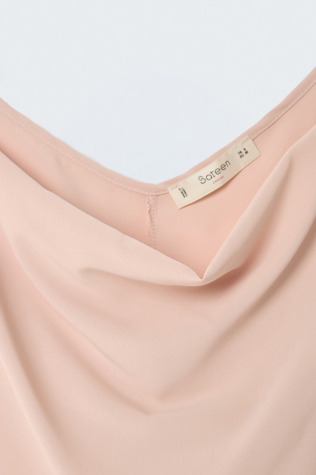Sateen Blouse Débardeur Col Dégagé - Poudre