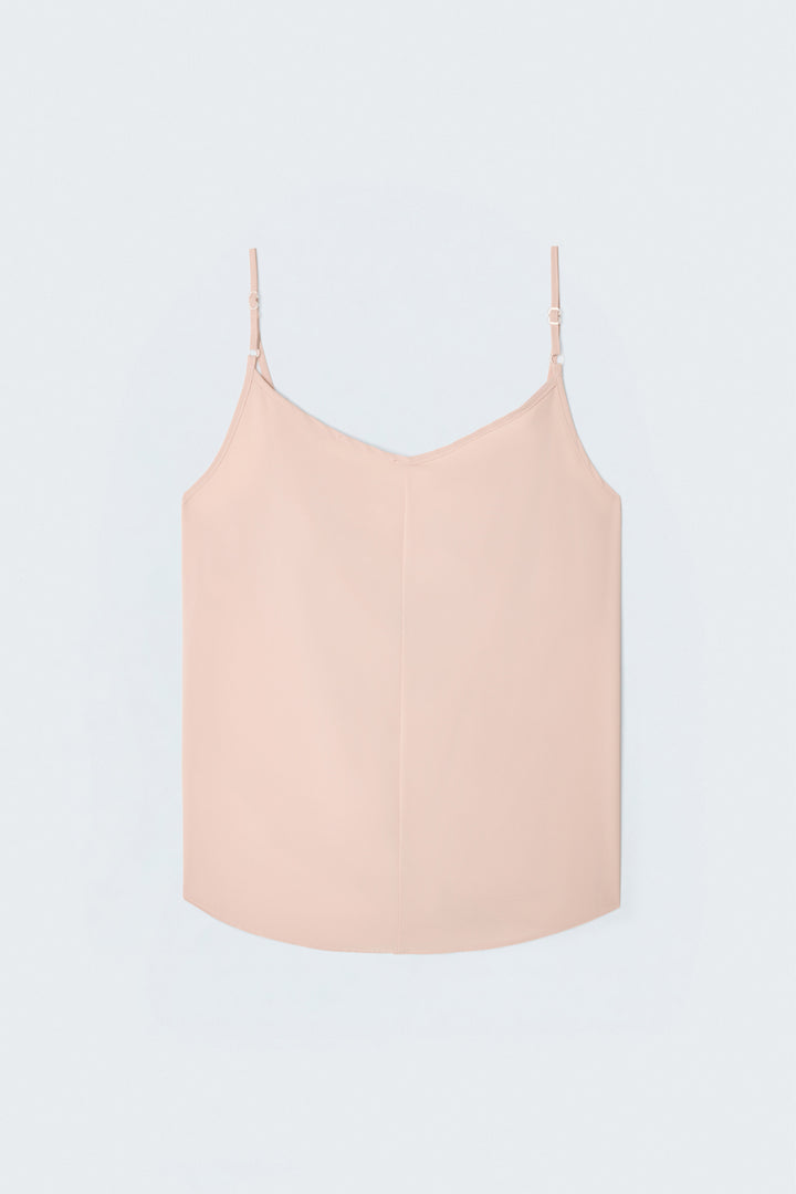 Sateen Blouse Débardeur Col Dégagé - Poudre