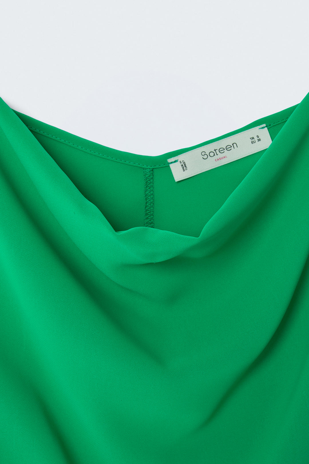 Sateen Blouse Débardeur Col Dégagé - Vert