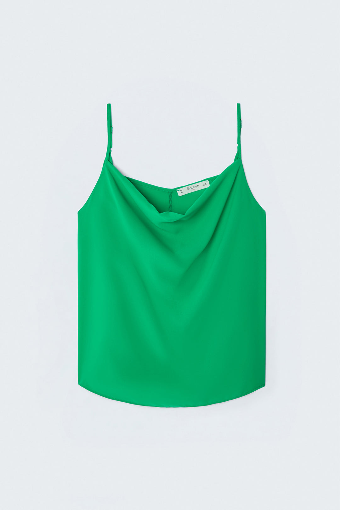 Sateen Blouse Débardeur Col Dégagé - Vert