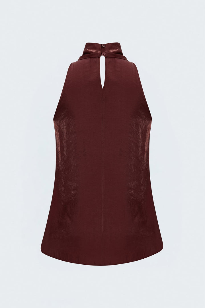 Sateen Aura Blouse - Bordeaux