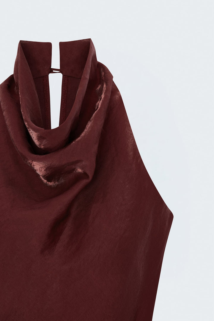 Sateen Aura Blouse - Bordeaux