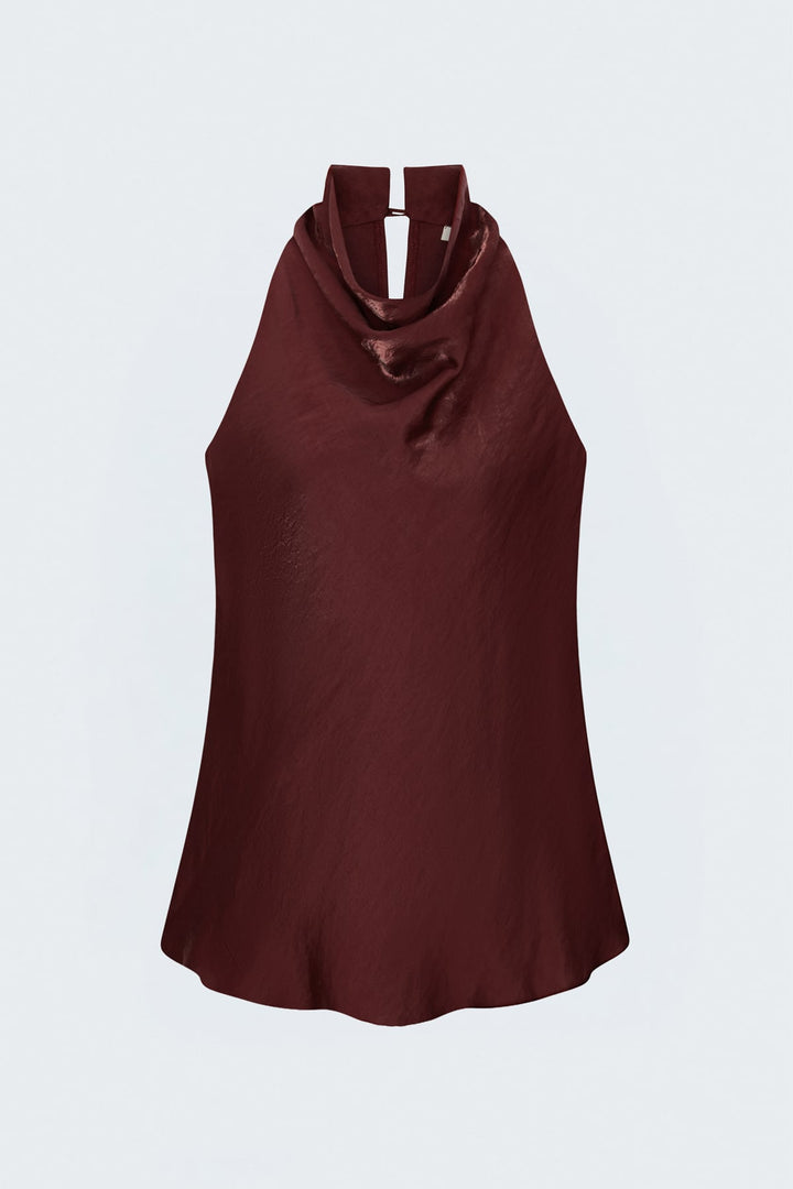 Sateen Aura Blouse - Bordeaux