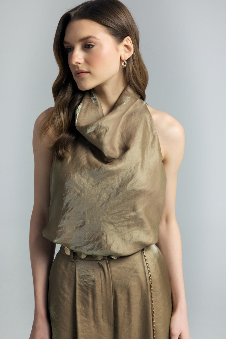 Sateen Blouse Aura - Kaki