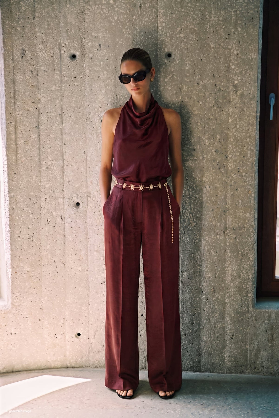 Sateen Aura Pantalon - Bordeaux
