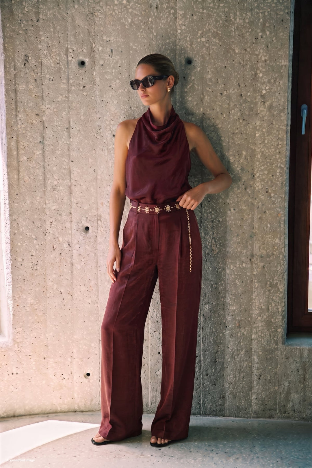 Sateen Aura Pantalon - Bordeaux