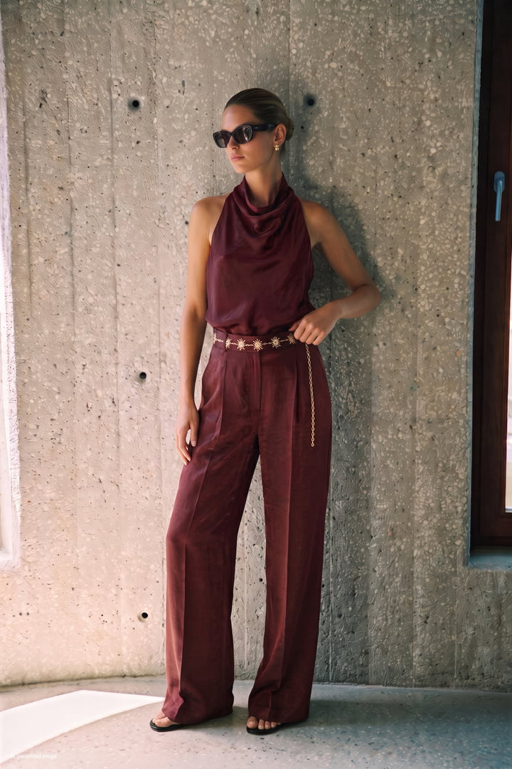 Sateen Aura Pantalon - Bordeaux