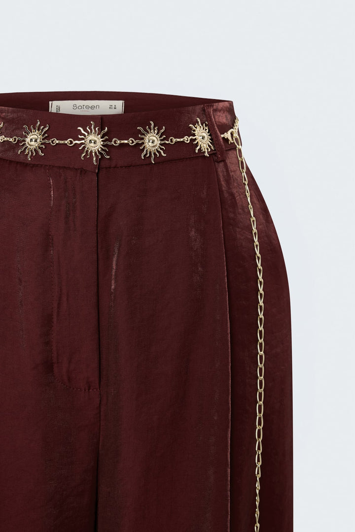Sateen Aura Pantalon - Bordeaux