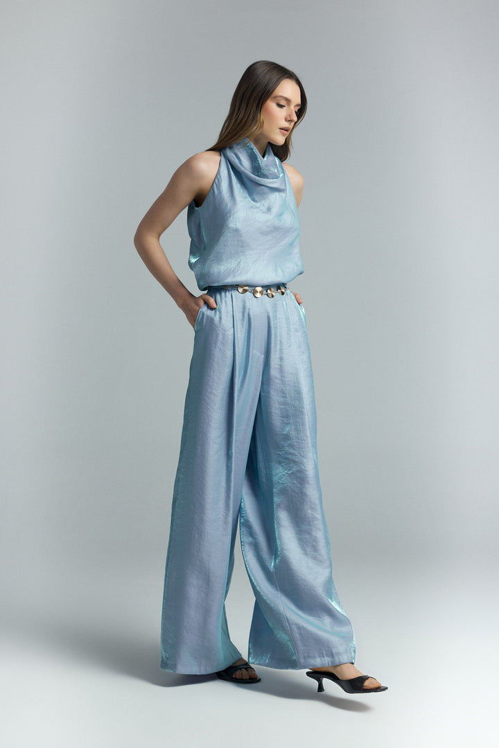 Sateen Pantalon Aura - Bleu