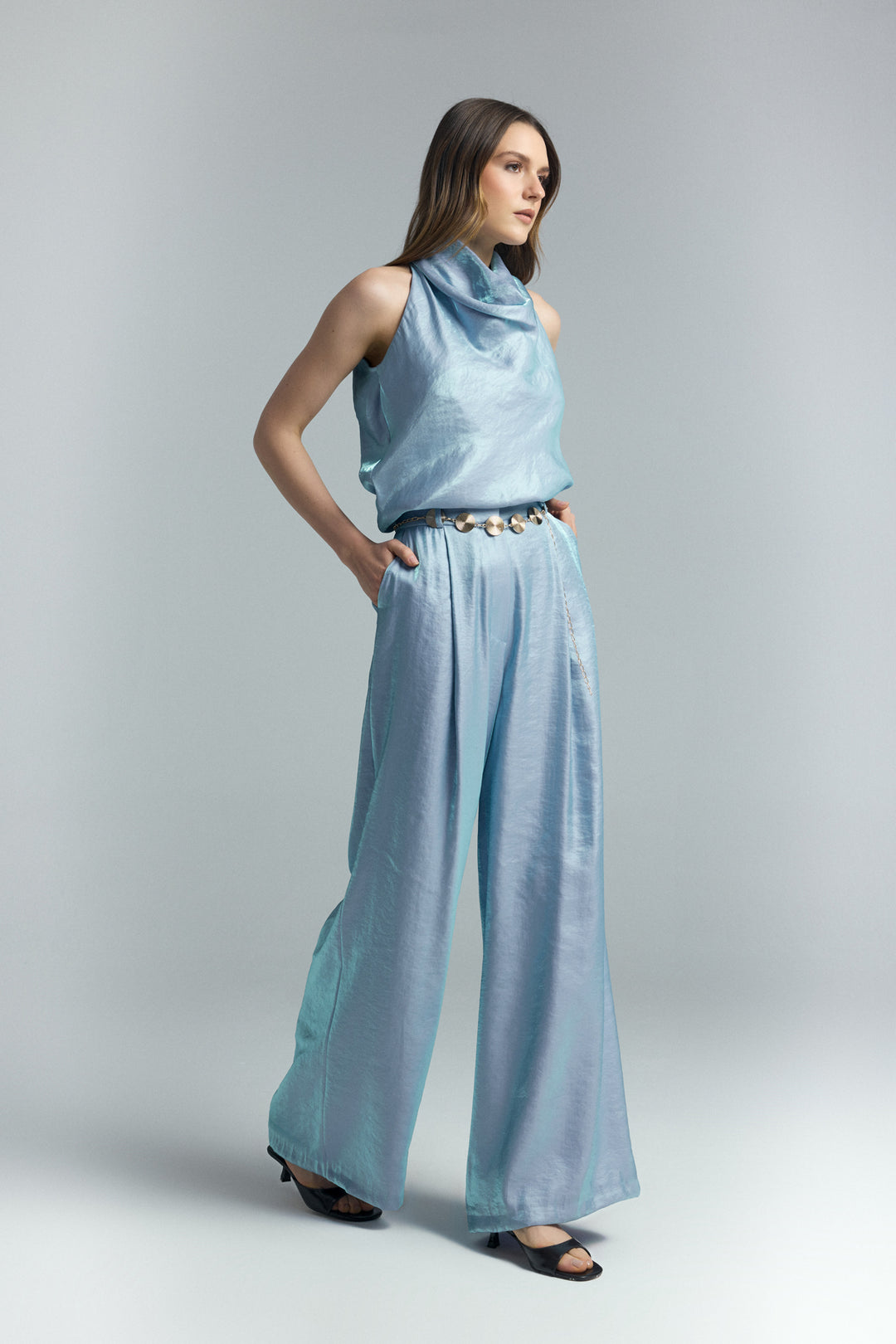Sateen Pantalon Aura - Bleu