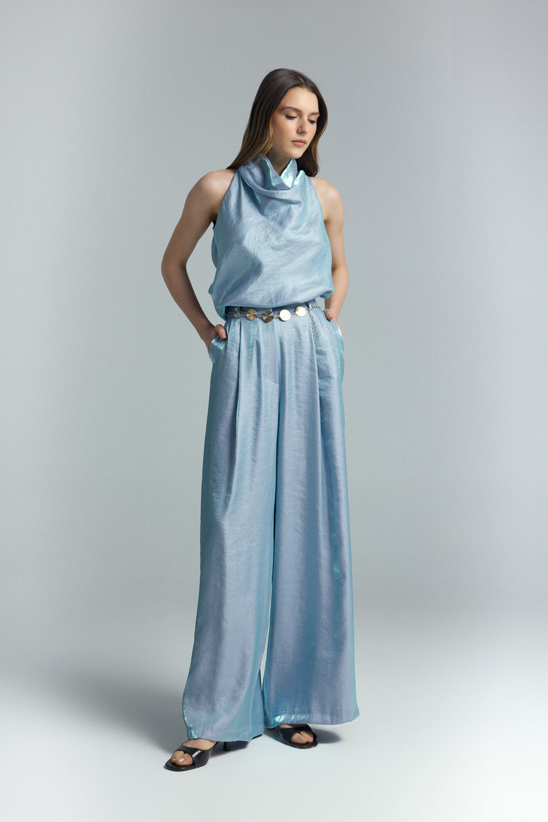 Sateen Pantalon Aura - Bleu