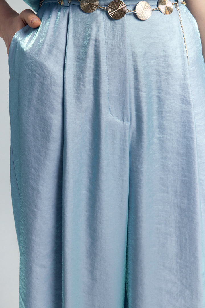 Sateen Pantalon Aura - Bleu