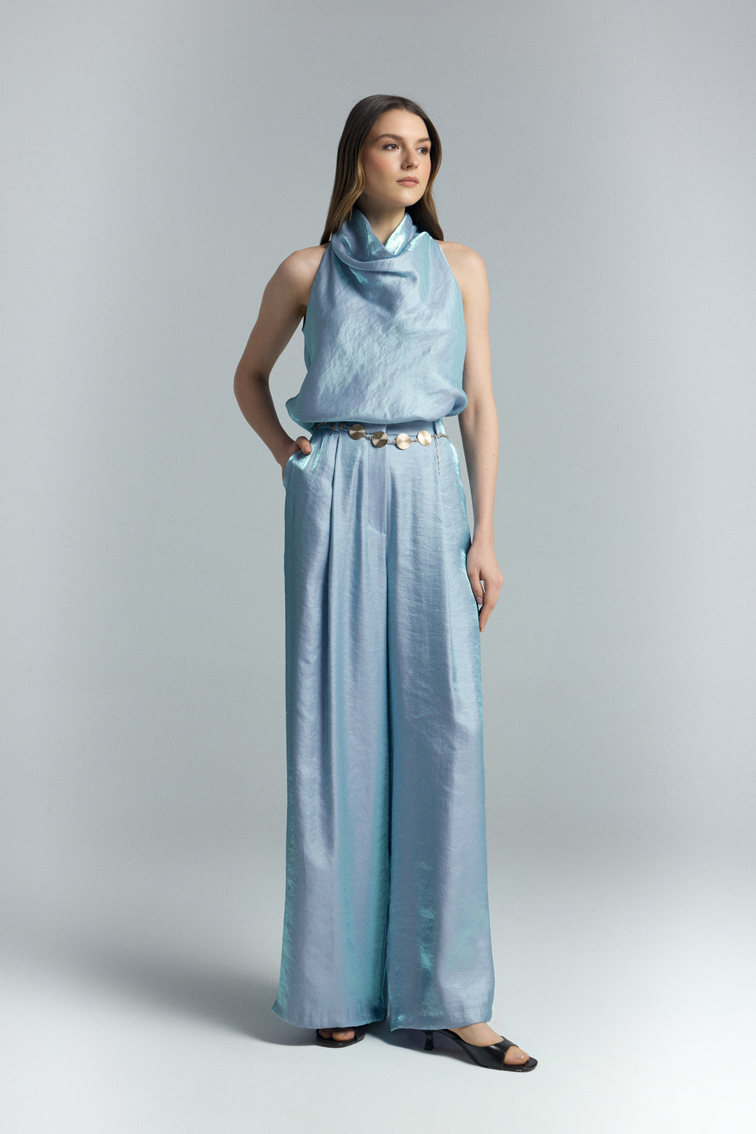 Sateen Pantalon Aura - Bleu