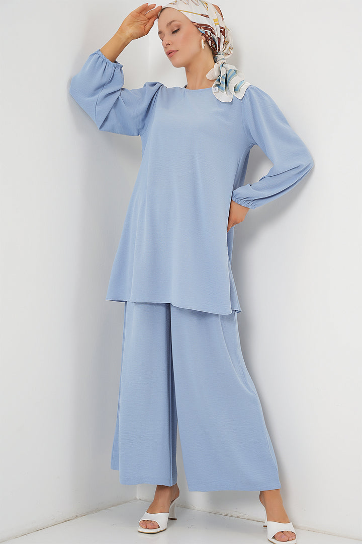 Bigdart Ensemble Haut Bas Tunique Pantalon Ayrobin 6712 - Bleu clair
