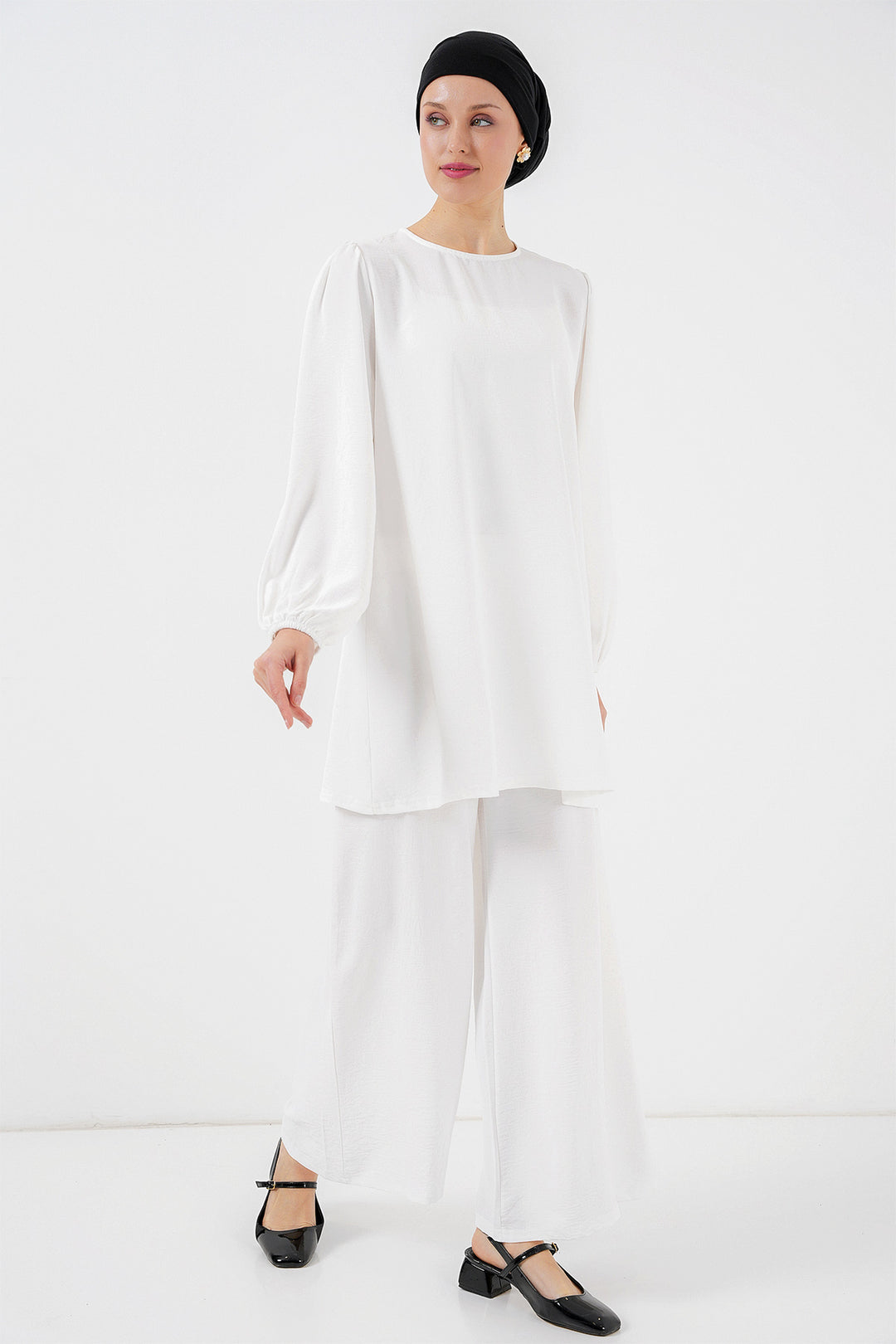 Bigdart Ensemble Haut Bas Tunique Pantalon Ayrobin 6712 - Blanc