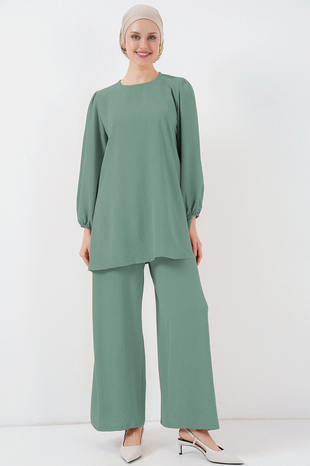 Bigdart Ensemble Haut Bas Tunique Pantalon Ayrobin 6712 - Vert d'eau