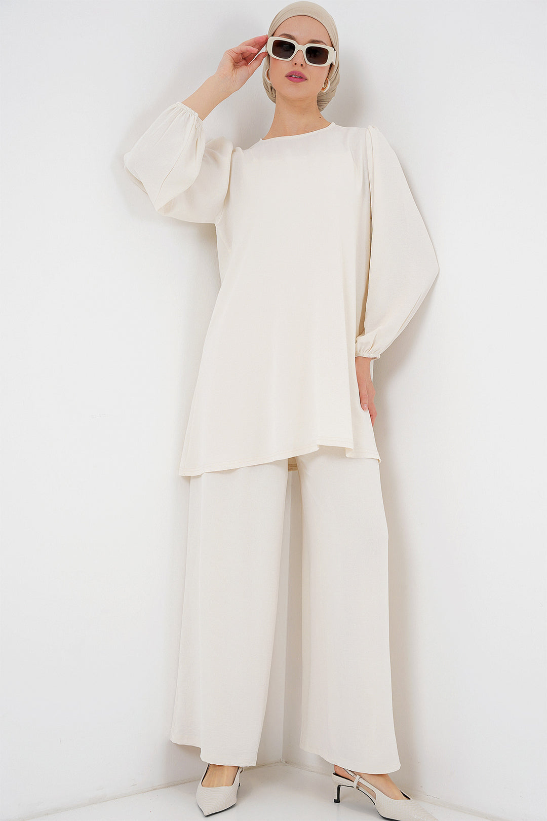Bigdart Ensemble Tunique Pantalon Ayrobin 6712 - Écru