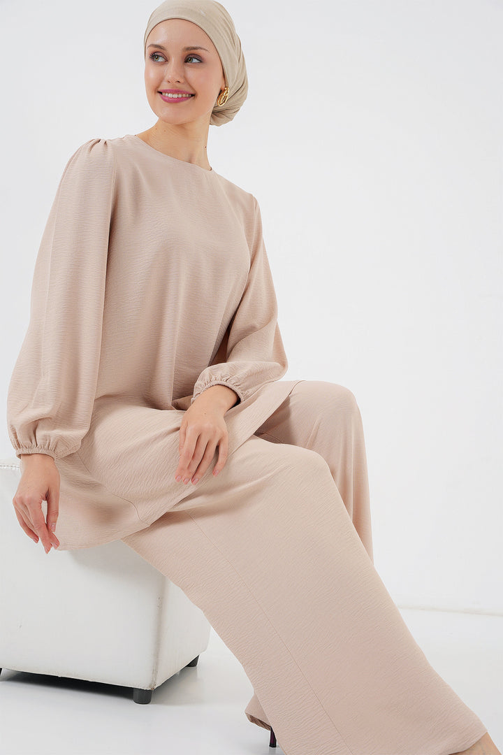 Bigdart Ensemble Haut Bas Tunique Pantalon Ayrobin 6712 - Crème