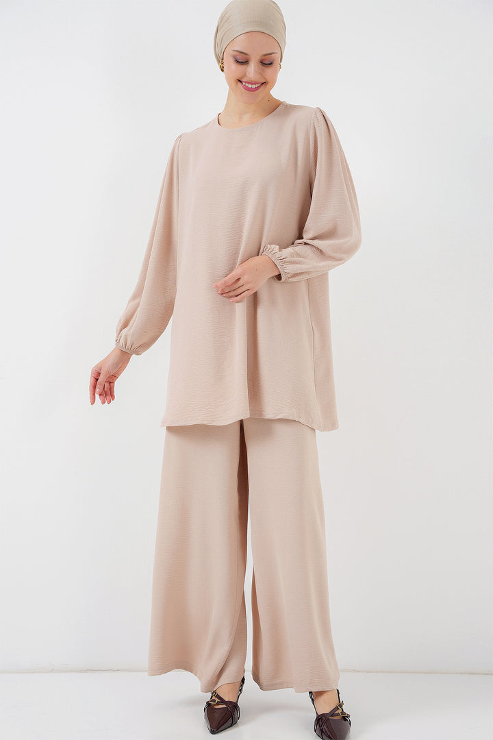 Bigdart Ensemble Haut Bas Tunique Pantalon Ayrobin 6712 - Crème