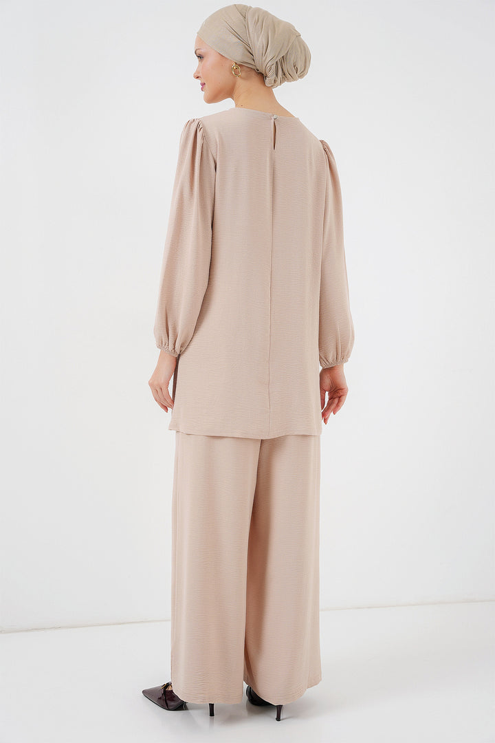 Bigdart Ensemble Haut Bas Tunique Pantalon Ayrobin 6712 - Crème