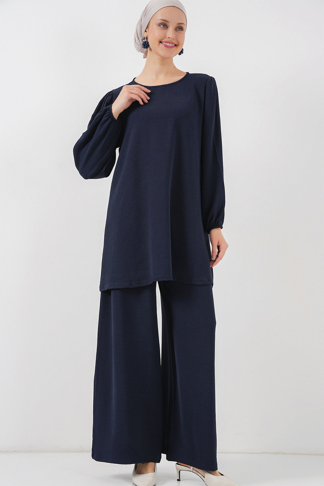 Bigdart Ensemble Haut Bas Tunique Pantalon Ayrobin 6712 - Bleu marine