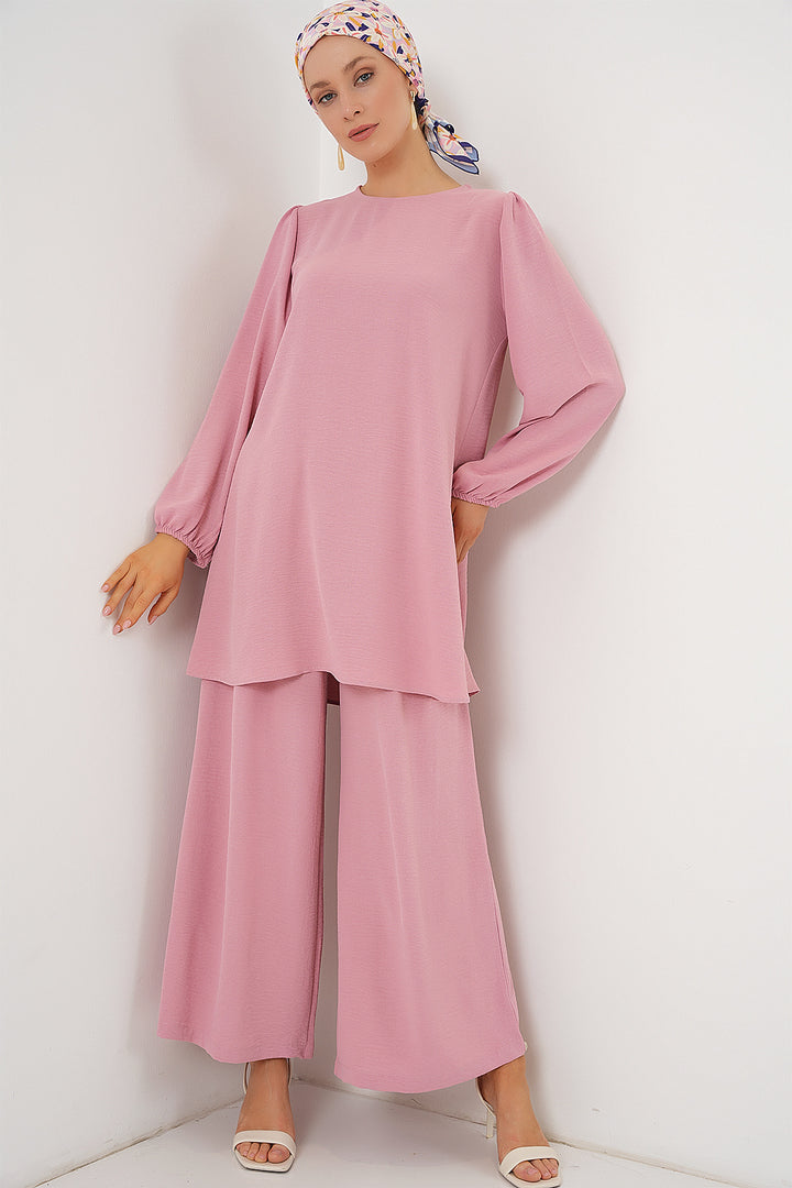 Bigdart Ensemble Haut Bas Tunique Pantalon Ayrobin 6712 - Poudré