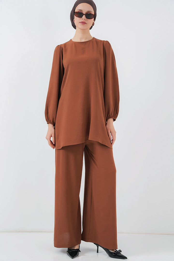 Bigdart Ensemble Tunique Pantalon Ayrobin 6712 - Crème Marron