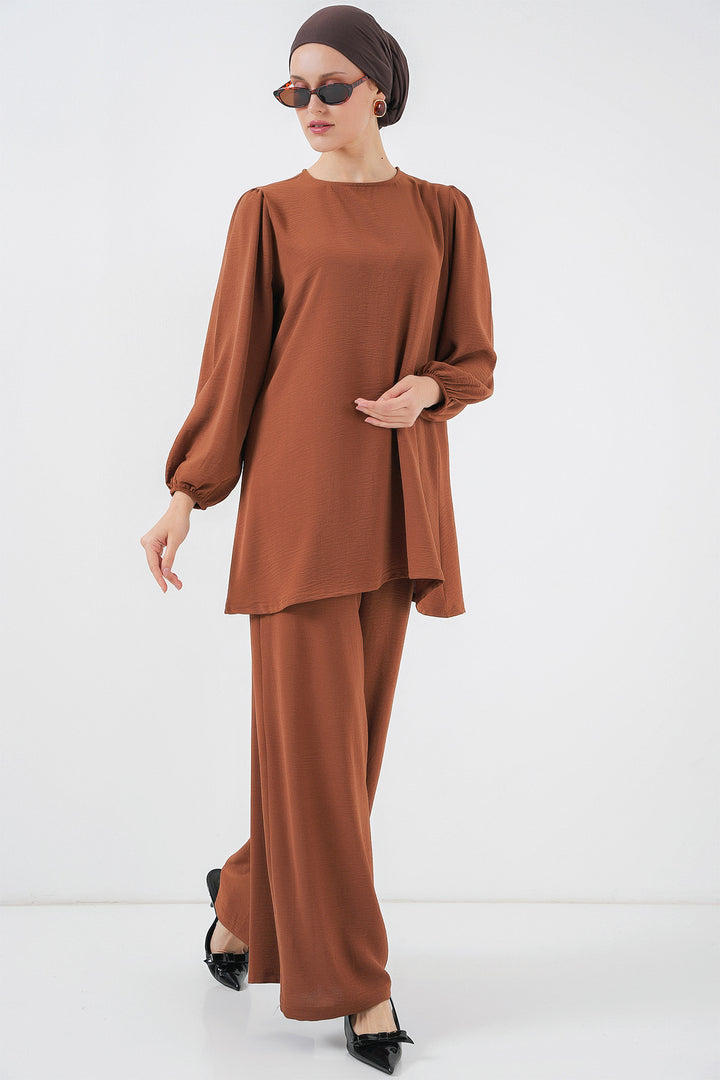 Bigdart Ensemble Tunique Pantalon Ayrobin 6712 - Crème Marron
