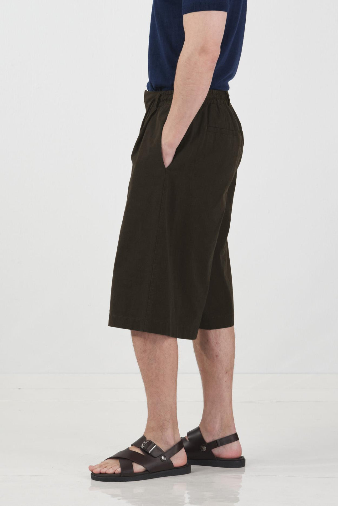 Giesto Short en lin marron à lacets - Marron