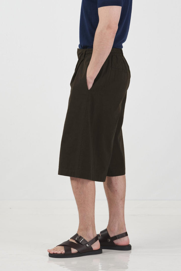 Giesto Short en lin marron à lacets - Marron