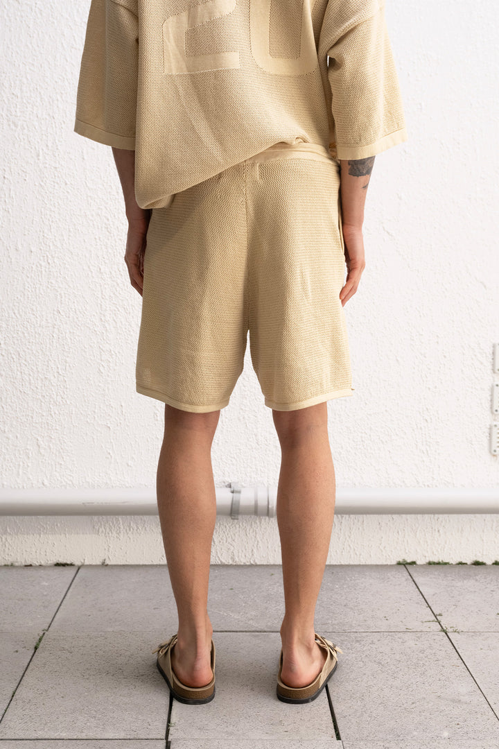 Giesto Short en Tricot Beige à Lacets - Beige