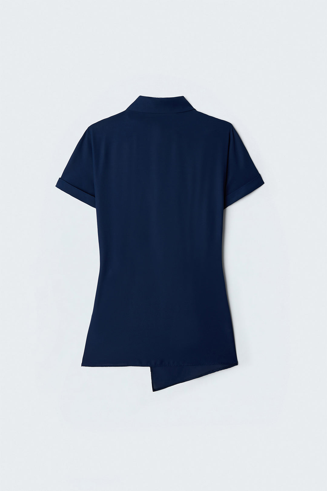 Sateen Chemise avec détail de nouage - Bleu marine