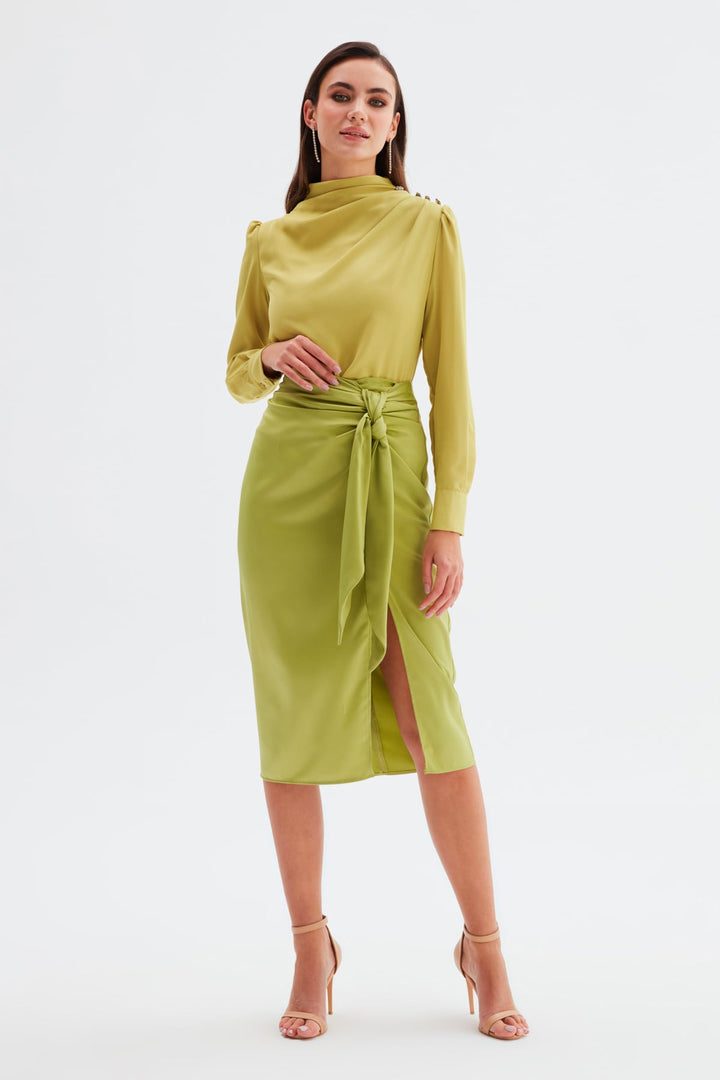 Sateen Jupe en satin à nouer - yag Vert