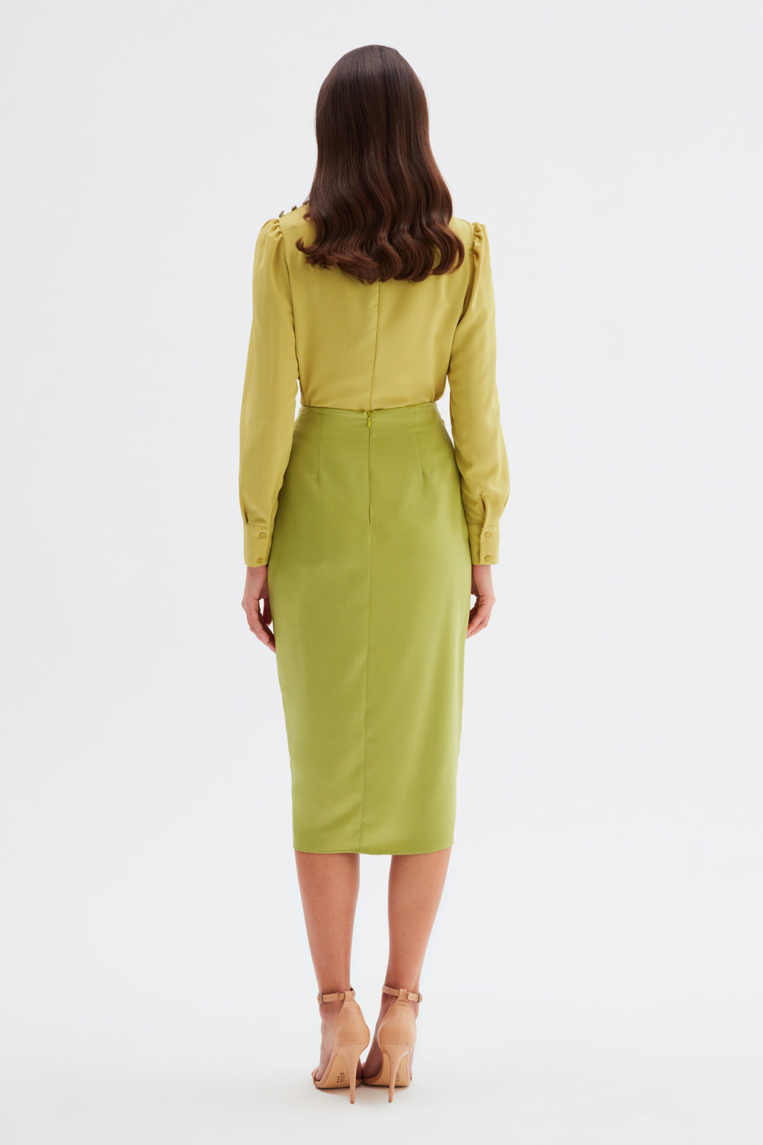 Sateen Jupe en satin à nouer - yag Vert