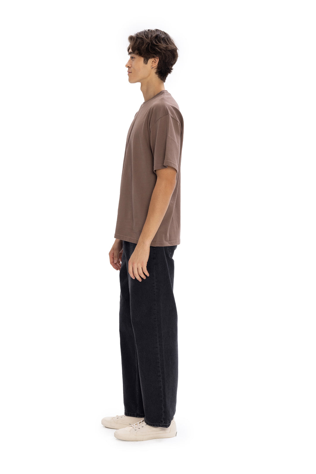 Giesto T-Shirt à Manches Courtes Basique - Marron