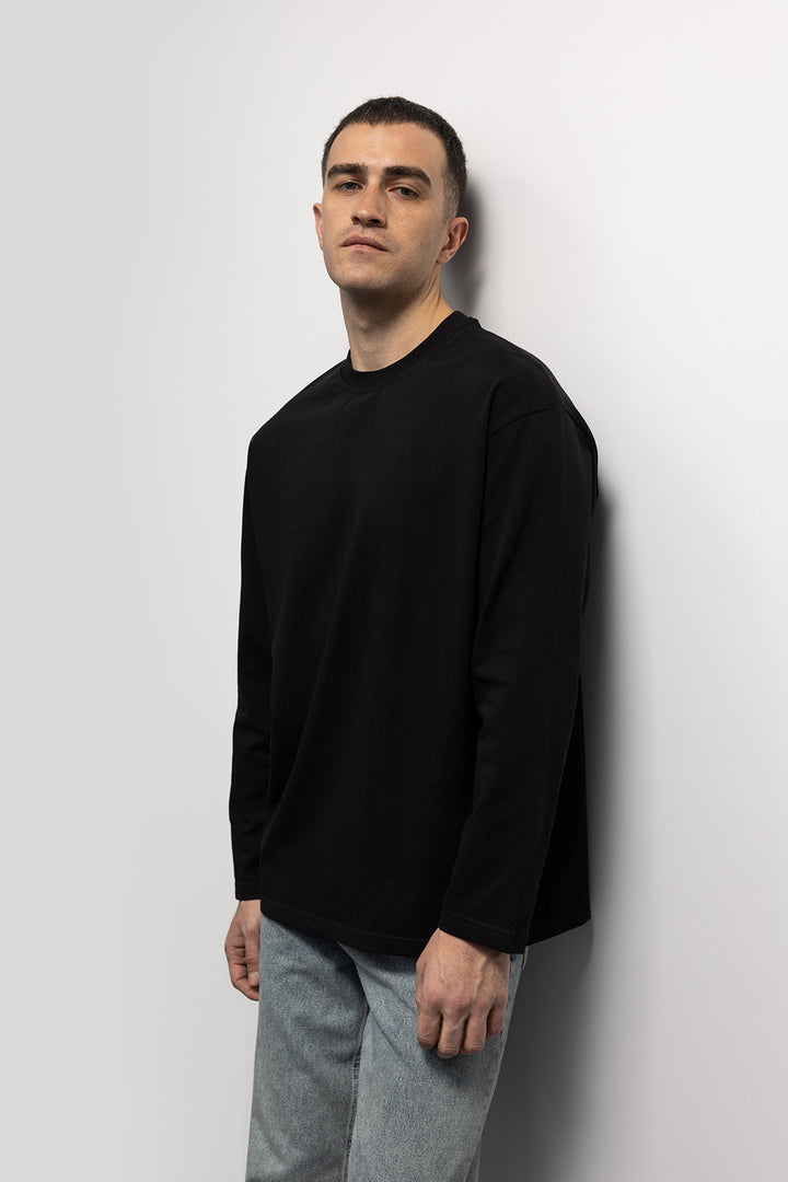 Giesto T-Shirt à Manches Longues Basique - Noir