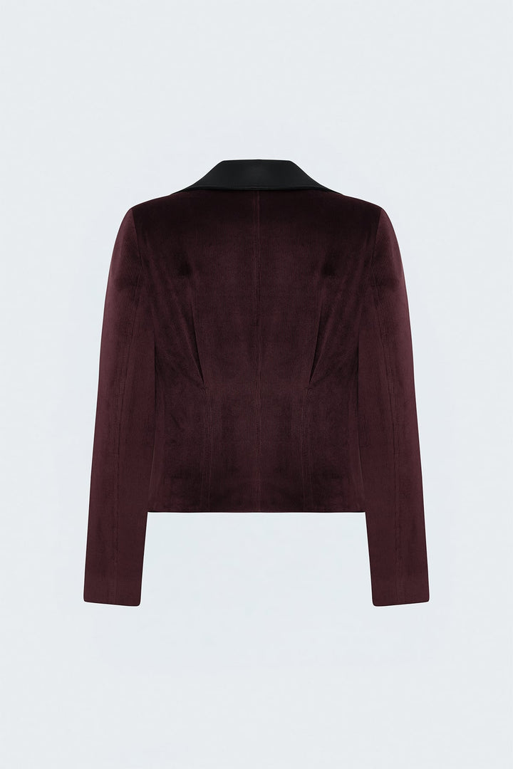 Sateen Veste en velours ajustée - Bordeaux