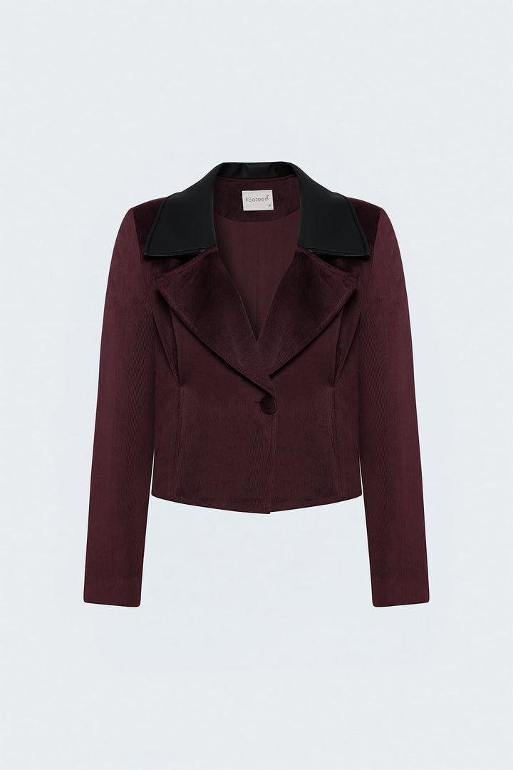 Sateen Veste en velours ajustée - Bordeaux