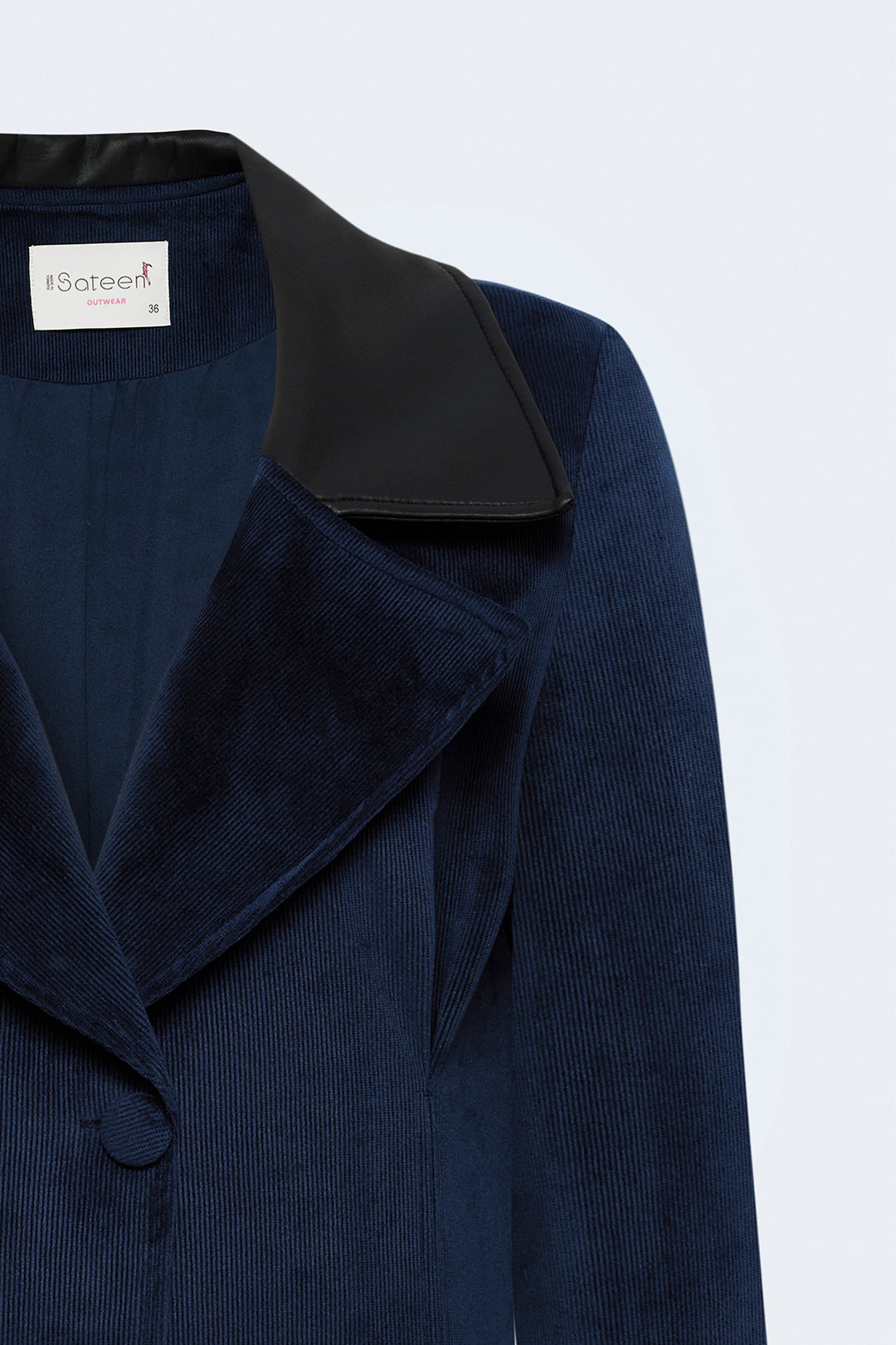 Sateen Veste en velours ajustée - Bleu marine