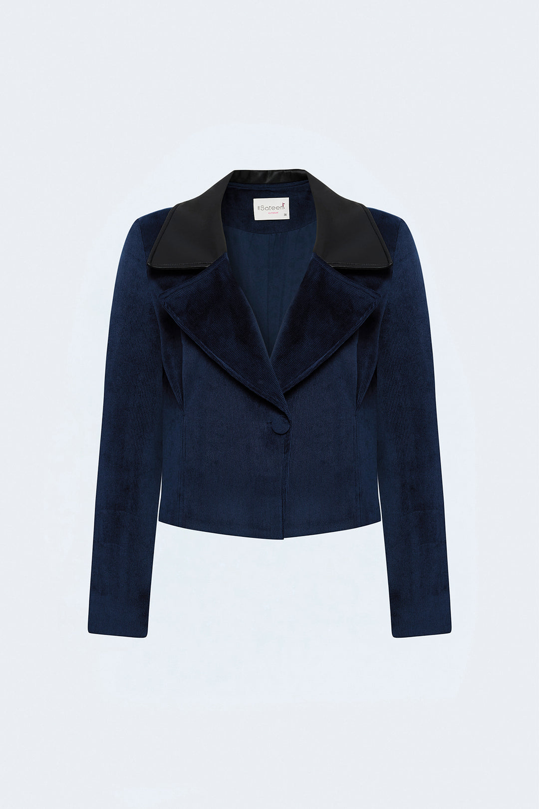 Sateen Veste en velours ajustée - Bleu marine