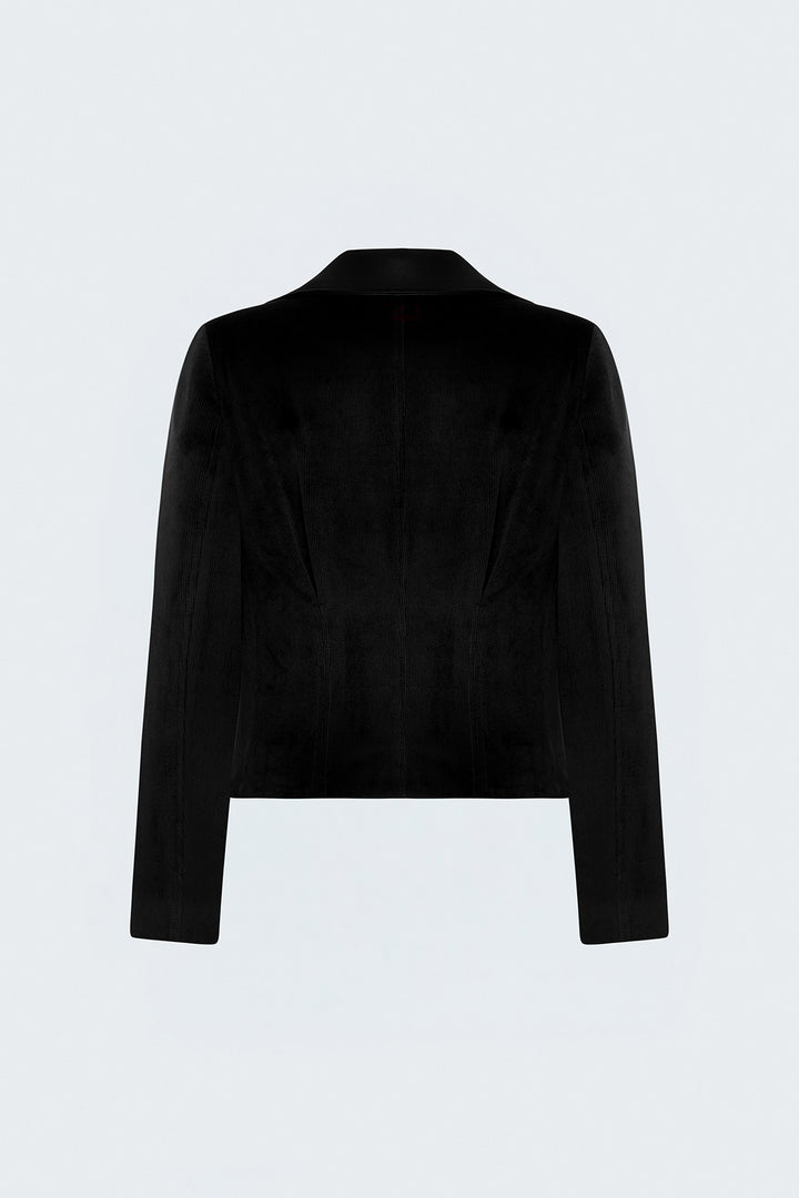 Sateen Veste en velours ajustée - Noir