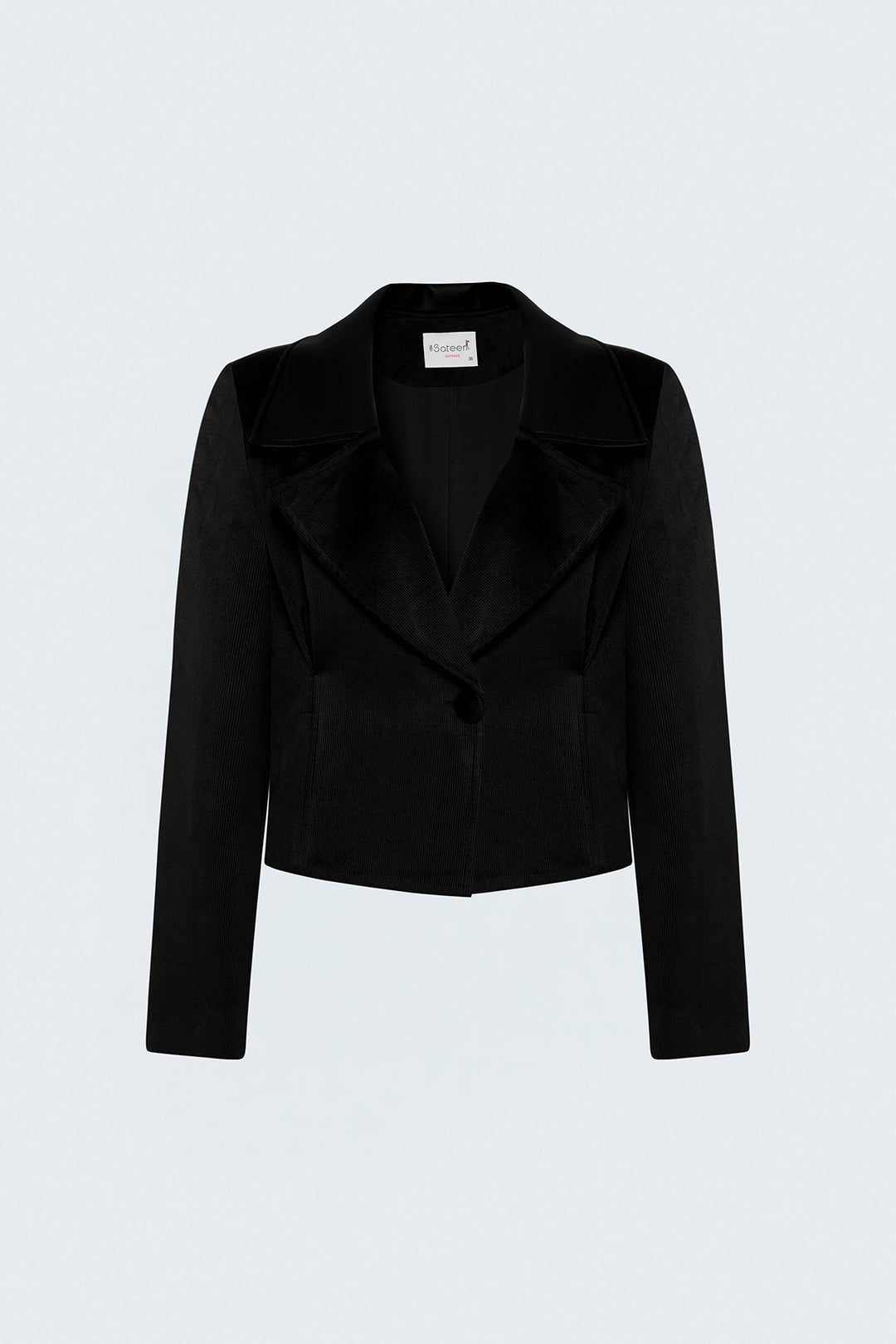 Sateen Veste en velours ajustée - Noir