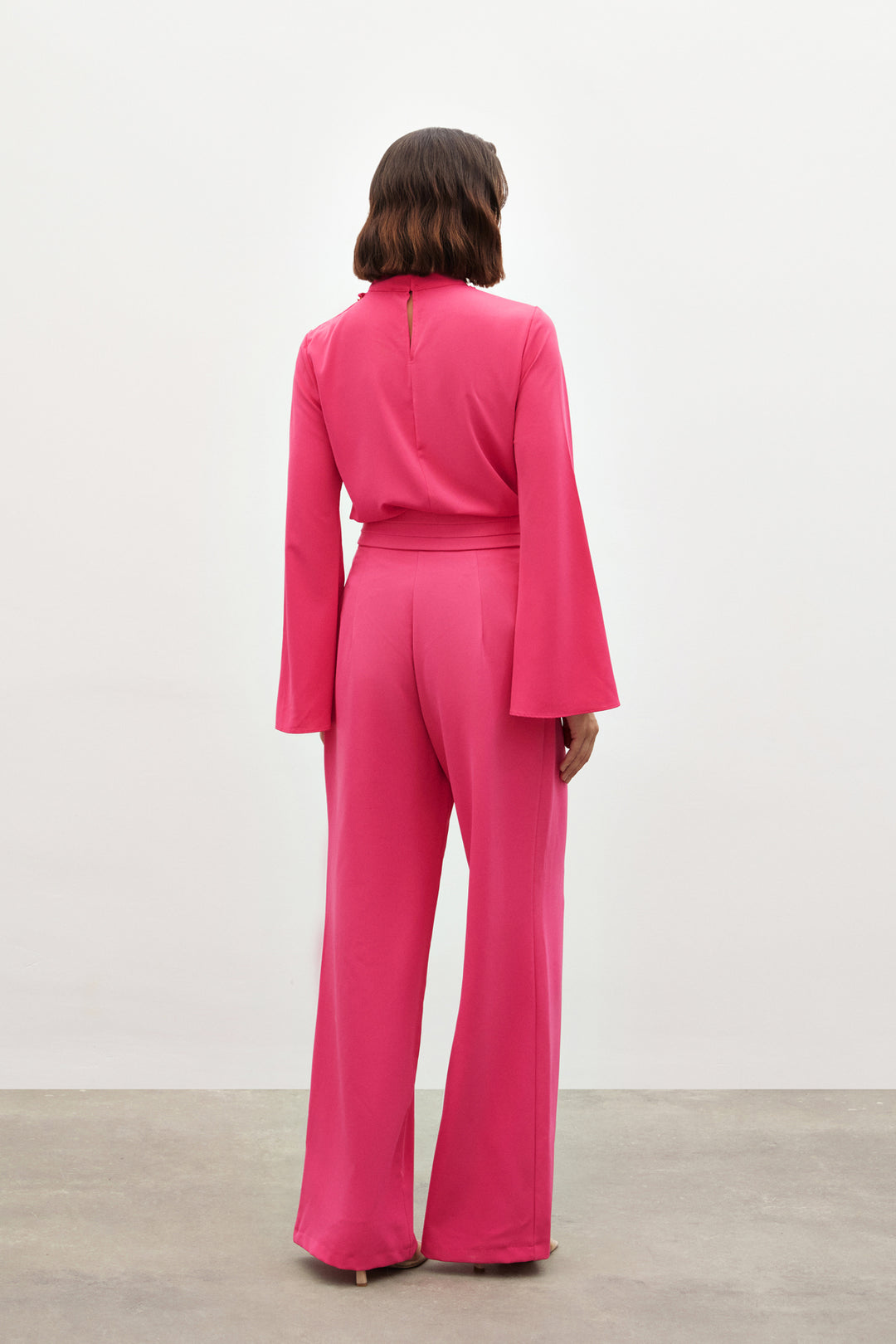 Sateen Pantalon Taille Haute - Rose