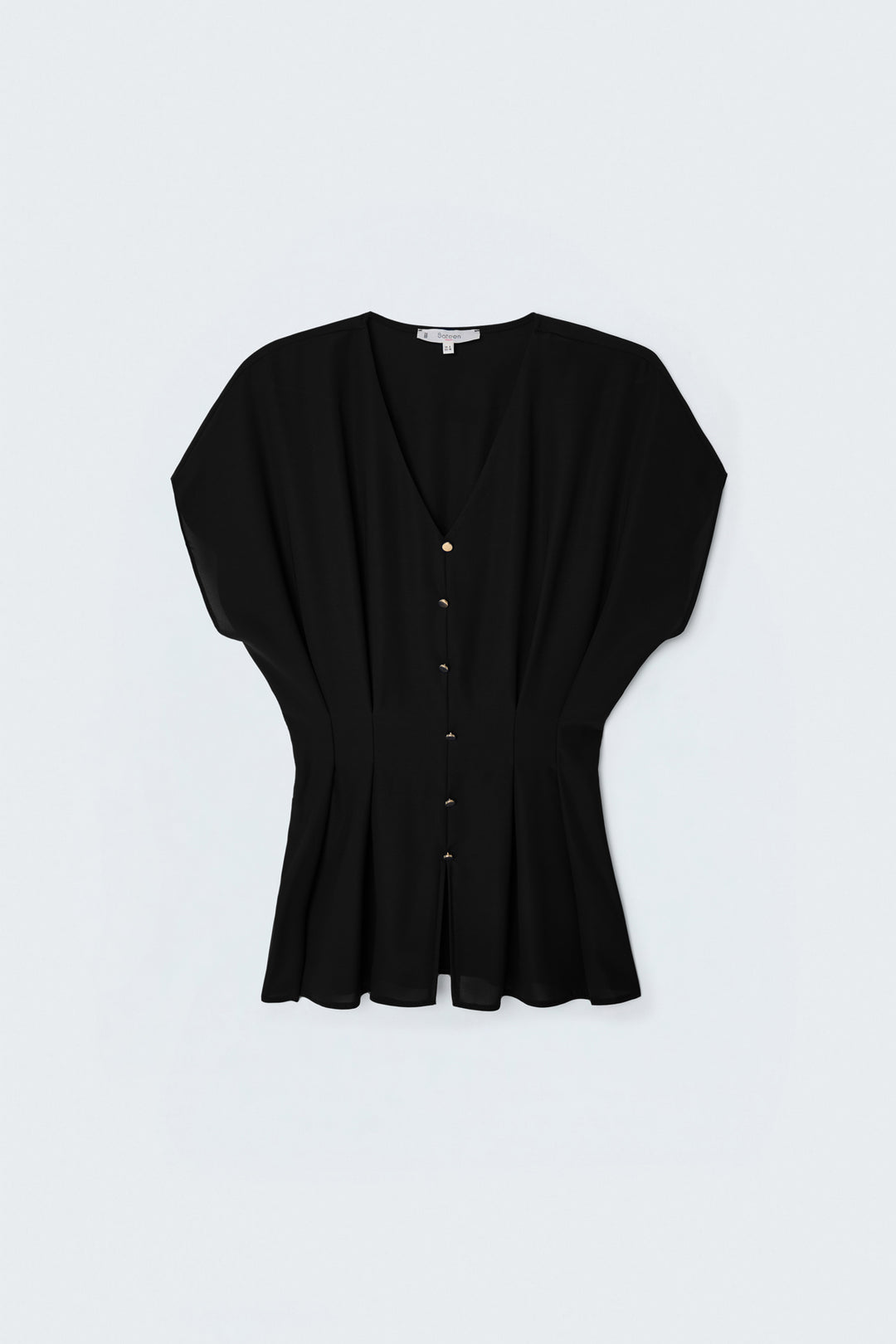 Sateen Blouse Courte Cintrée - Noir